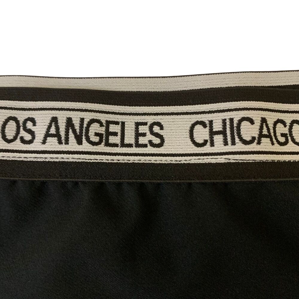 ZARA Black Mini Skirt with City Logo Waistband  Size L - Picture 4 of 6